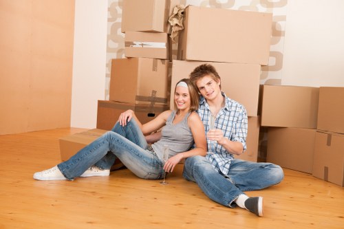 Professional removals in Barnet with moving van and packed boxes
