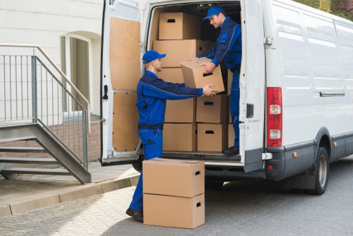 Packed moving boxes ready for short-term storage in Barnet