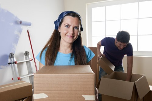 Organised household storage boxes in a Barnet home