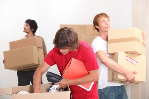 Commercial removals in Barnet showing office furniture and equipment being transported