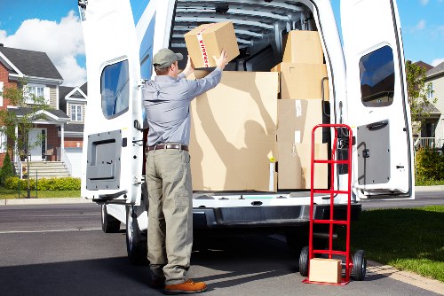 Household items packed for storage during a move