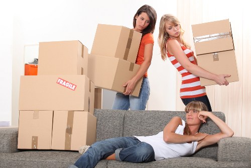 Barnet office removals team organising desks, boxes, and IT equipment for relocation